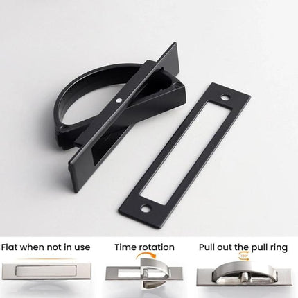 Recessed Groove Concealed Handle For Cabinets Embedded Rotating Flip-Top Handle