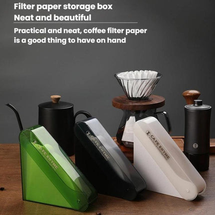CAFE RHYME Dustproof Filter Paper Holder Lidded Coffee Filter Box - DealBuddy