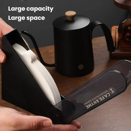 CAFE RHYME Dustproof Filter Paper Holder Lidded Coffee Filter Box - DealBuddy