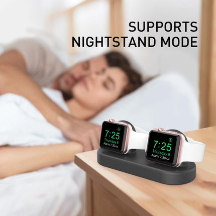 For Apple Watch / Earphone AhaStyle DD97 Storage Base 2 In 1 Desktop Charging Silicone Dock - DealBuddy