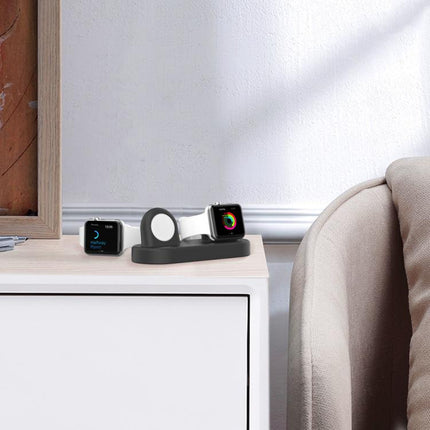For Apple Watch / Earphone AhaStyle DD97 Storage Base 2 In 1 Desktop Charging Silicone Dock - DealBuddy