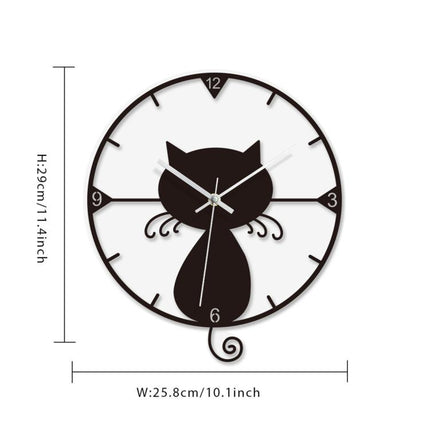 Cat Transparent Acrylic Silent Wall Clock For Home Decor