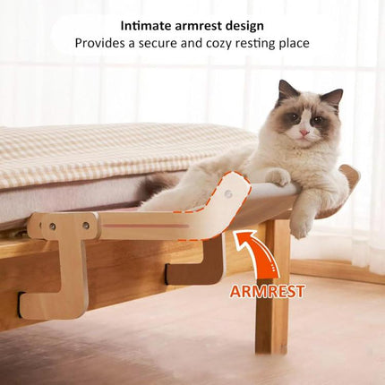 Balcony Wooden Cat Hammock Window Wall Mounted Cat Hutch Hanging Bedside Pet Kennel - DealBuddy