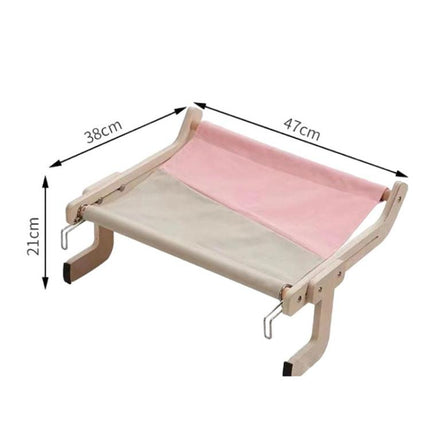Balcony Wooden Cat Hammock Window Wall Mounted Cat Hutch Hanging Bedside Pet Kennel - DealBuddy