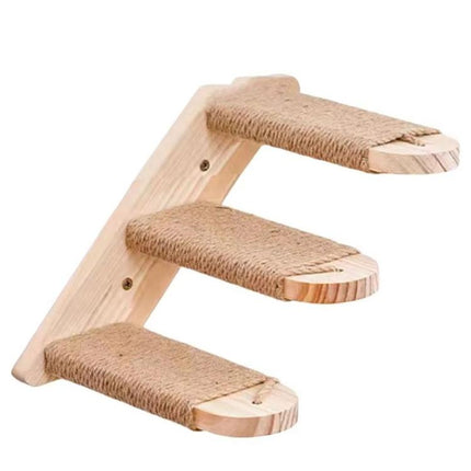 Wall Mounted Cat Climbing Frame Wooden Sisal Cat Jumping Platform Multi-Level Climbing Stairs, 2 Layers, 3 Layers, 4 Layers - DealBuddy