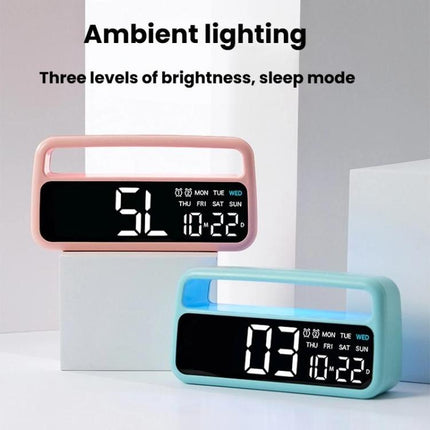 LED Ambient Light Bedside Alarm Clock Home Decor Multi-Function Clock With White Light