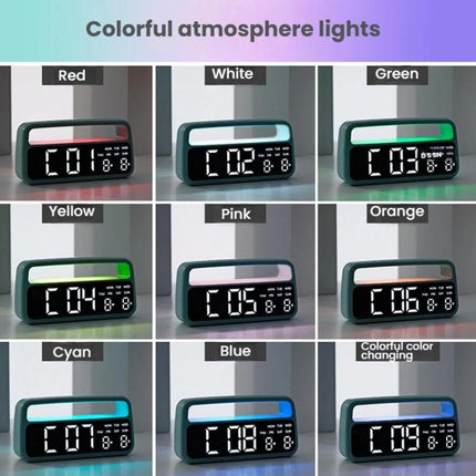 LED Ambient Light Bedside Alarm Clock Home Decor Multi-Function Clock With White Light