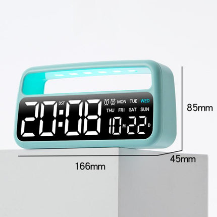 LED Ambient Light Bedside Alarm Clock Home Decor Multi-Function Clock With White Light