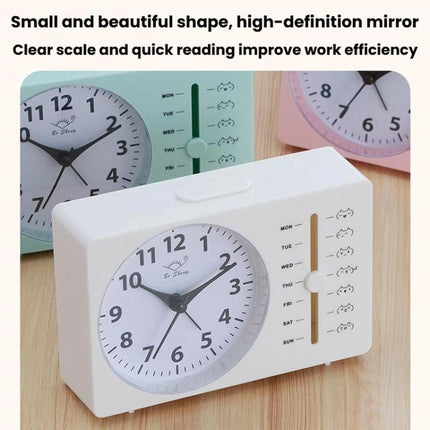 Bo Sheng GH222 Weekly Alarm Clock Square Quartz Desk Clock Scanning Silent Pointer Clock