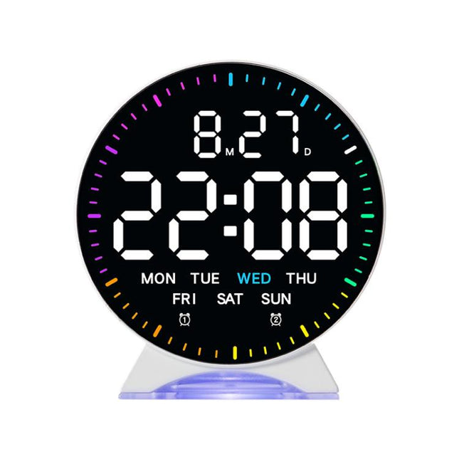 LED Multifunction Electronic Alarm Clock Running Seconds Clock Bedside with Night Light Electronic Clock