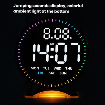 LED Multifunction Electronic Alarm Clock Running Seconds Clock Bedside with Night Light Electronic Clock