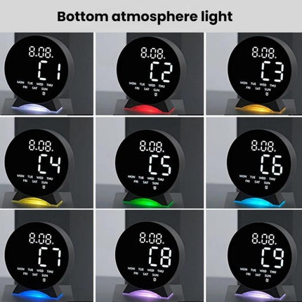 LED Multifunction Electronic Alarm Clock Running Seconds Clock Bedside with Night Light Electronic Clock