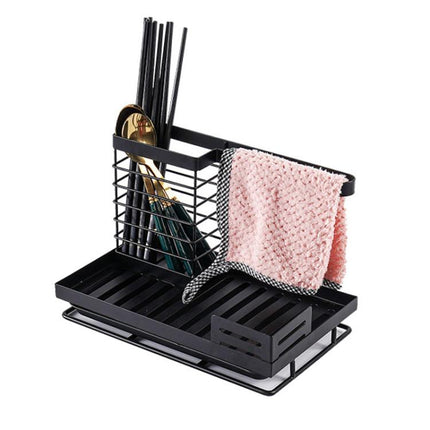 Kitchen Dishcloth Holder Sponge Drying Rack With Drain Tray - DealBuddy