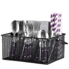 Handled Iron Cutlery Organizer Basket Divided Utensil Storage & Drying Rack for Kitchen and Dining Cleaning Tools - DealBuddy