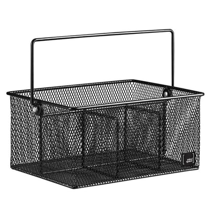 Handled Iron Cutlery Organizer Basket Divided Utensil Storage & Drying Rack for Kitchen and Dining Cleaning Tools - DealBuddy