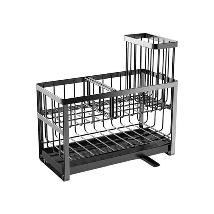 2-Tier Sponge Drying Rack Kitchen Sink Countertop Organizer Holder for Scrubbers, Long Brushes & Dishcloths - DealBuddy