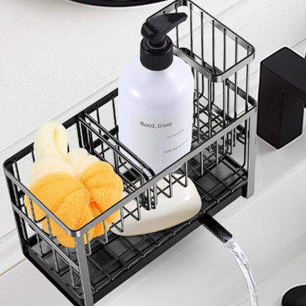2-Tier Sponge Drying Rack Kitchen Sink Countertop Organizer Holder for Scrubbers, Long Brushes & Dishcloths - DealBuddy