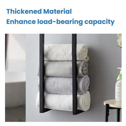 Wall-Mounted Bathroom Towel Rack Removable Space-Saving Guest Towels Shelf