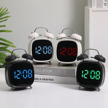 Loud Metal Powerful Ringing Clock LED Multifunction Clock