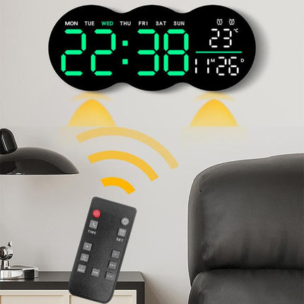 Living Room Digital Wall Clock LED Electronic Clock With Light Multi-Function Remote Control Alarm Clock