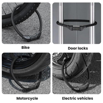 WEST BIKING Extended Portable Bicycle Steel Cable Anti-Theft Combination Lock - DealBuddy