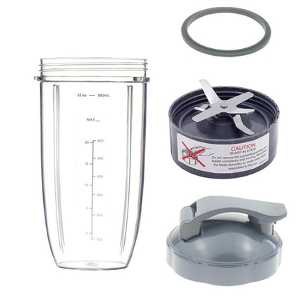 For Nutribullet Pro 900W Blender 4-Piece Set Replacement Parts Included 32oz Cup, Cross Blade,  To Go Lid