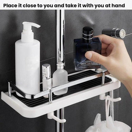 Shower Rod Shelf Elevated Shower Tray Multifunctional Bathroom Storage Rack