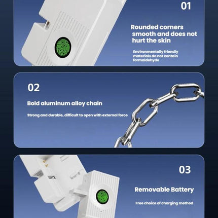 Smart Fingerprint Chain Lock with Electronic Key Child & Pet Safety Window Restrictor