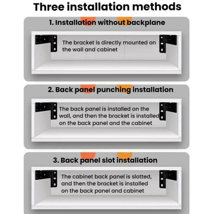 2pcs Floating Stand Support Bracket Desk Support Bracket Wall-Mounted Floating Bracket