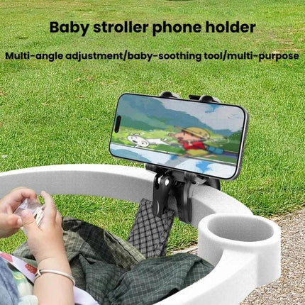 Phone Holder With Secure Clamp For Baby Strollers / Infant Pushchairs