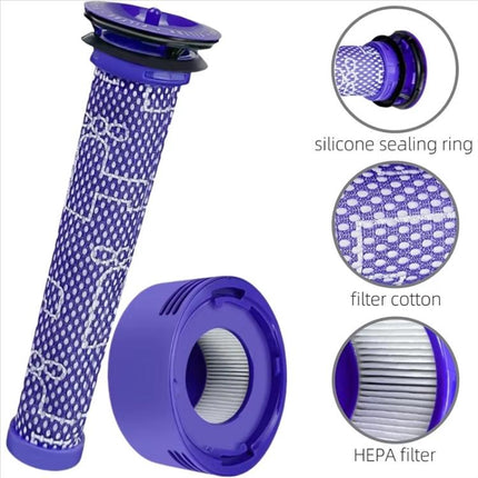 Dust Bin & Pre/Post Filters For Dyson V7 V8 SV10 SV11 Vacuum Cleaners