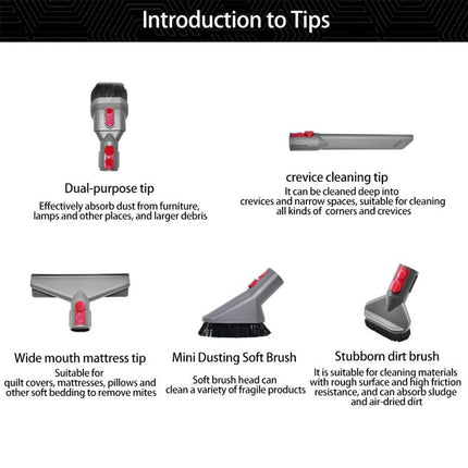 Vacuum Attachment Set for Dyson V7/V8/V10/V11/V12/V15/G5