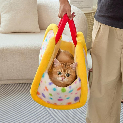Winter Semi-Enclosed Warm Portable Cat Bed, S, M, L - DealBuddy