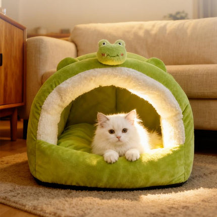 Thickened Warm Semi-Enclosed Cat Bed for Winter, 36x36x32cm, 48x40x38cm, 55x50x36cm - DealBuddy