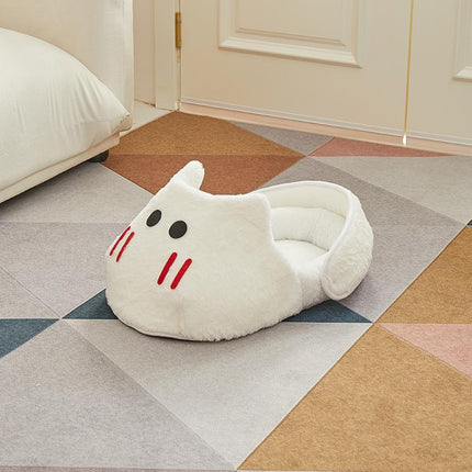 Winter-Warm Widened Semi-Enclosed Light-Blocking Pet Bed, White + S, White + M, White + L, Gray + S, Gray + M, Gray + L - DealBuddy