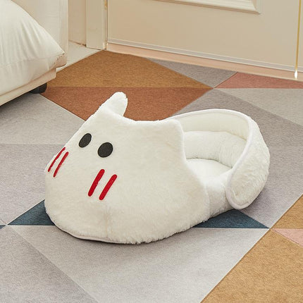 Winter-Warm Widened Semi-Enclosed Light-Blocking Pet Bed, White + S, White + M, White + L, Gray + S, Gray + M, Gray + L - DealBuddy