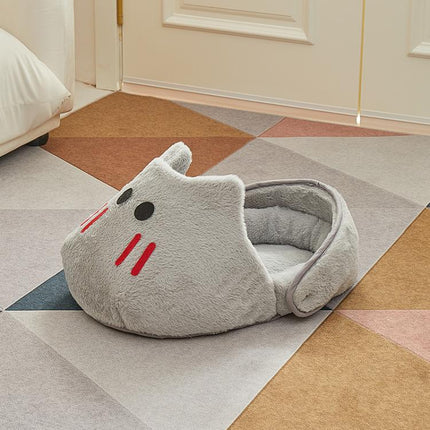 Winter-Warm Widened Semi-Enclosed Light-Blocking Pet Bed, White + S, White + M, White + L, Gray + S, Gray + M, Gray + L - DealBuddy
