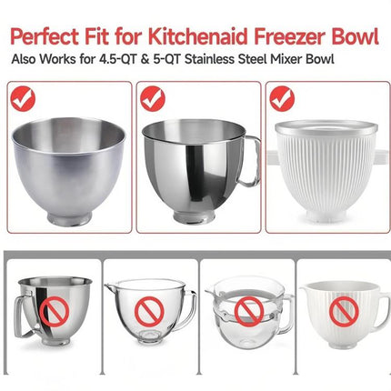 Silicone Lid For KitchenAid Mixer Bowls Compatible With 4.5QT & 5QT Stainless Steel Bowls + Freezer Bowl, Silicone Lid - DealBuddy