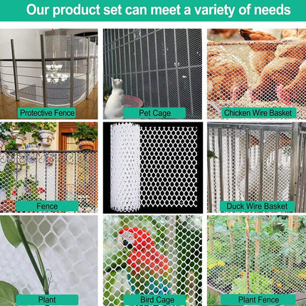 40x300cm Hexagonal Plastic Fence Gardening Flower Poultry Enclosure - DealBuddy