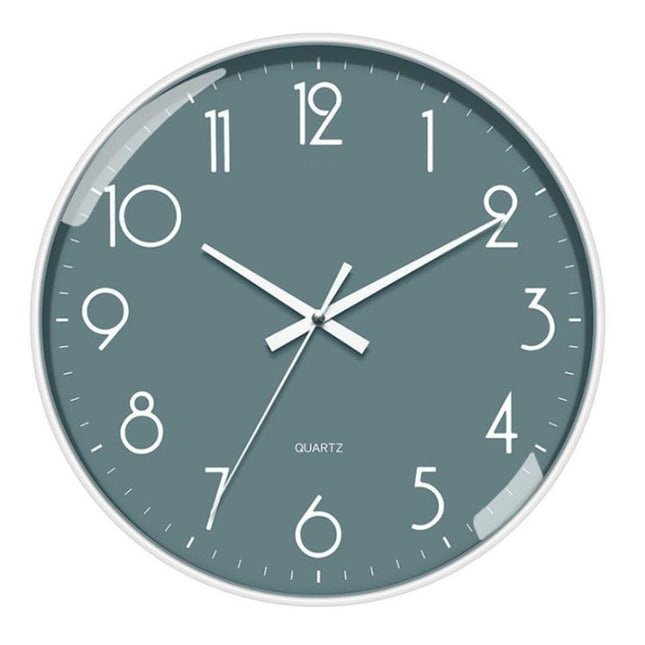 12 Inch No Drill Wall Clock Modern Silent Quartz Clock Sleek Home/Office Decor