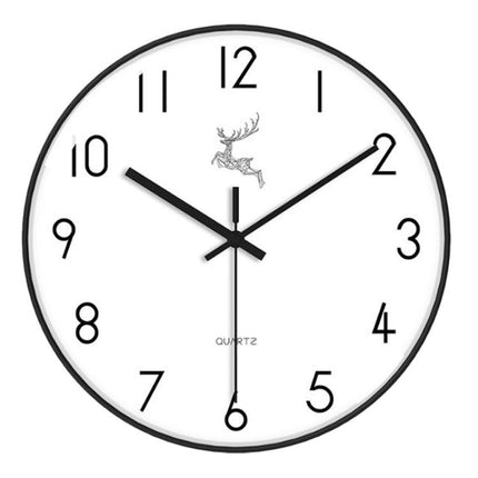 12 Inch No Drill Wall Clock Modern Silent Quartz Clock Sleek Home/Office Decor