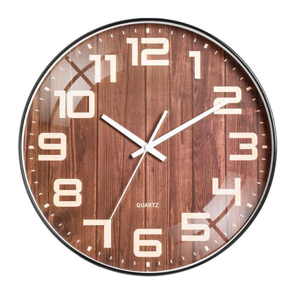 12 Inch No Drill Wall Clock Modern Silent Quartz Clock Sleek Home/Office Decor
