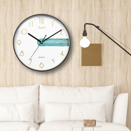 12 Inch No Drill Wall Clock Modern Silent Quartz Clock Sleek Home/Office Decor