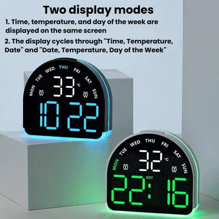 LED Ambient Light Electronic Clock Multifunctional Alarm Clock Home Lighting Table Clock