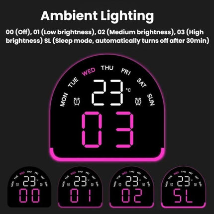 LED Ambient Light Electronic Clock Multifunctional Alarm Clock Home Lighting Table Clock