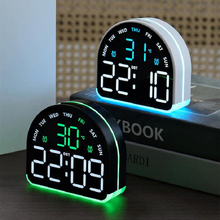 LED Ambient Light Electronic Clock Multifunctional Alarm Clock Home Lighting Table Clock