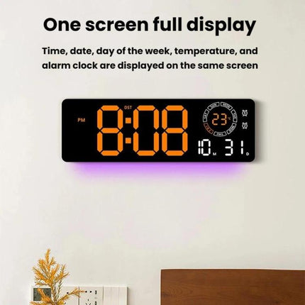 Night Glow Living Room Wall Clock Simple LED Digital Clock