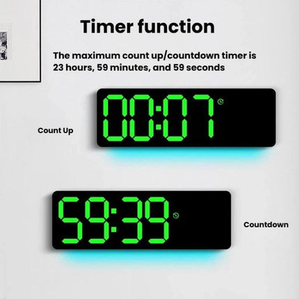 Night Glow Living Room Wall Clock Simple LED Digital Clock