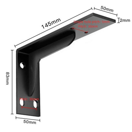 2pcs Triangle Support Bracket Wall-Mounted Right-Angle Iron Bracket
