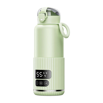 Portable Baby Bottle Warmer 15000mAh Wireless Smart Heating Cup with Adjustable Temp & Constant 48H Warm, IPX6 Waterproof, Glass White, Glass Green, Stainless White, Stainless Green - DealBuddy